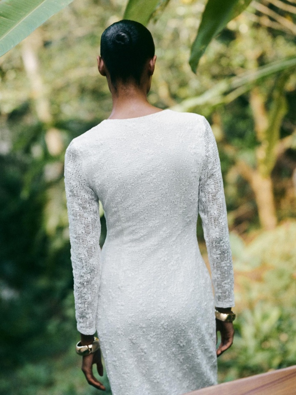 Zara white boho crochet long sleeves midi dress NWT - Picture 12 of 13
